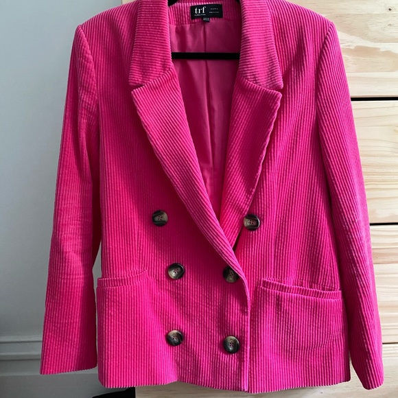 Coats | Zara Pink Corduroy Blazer Nwot 